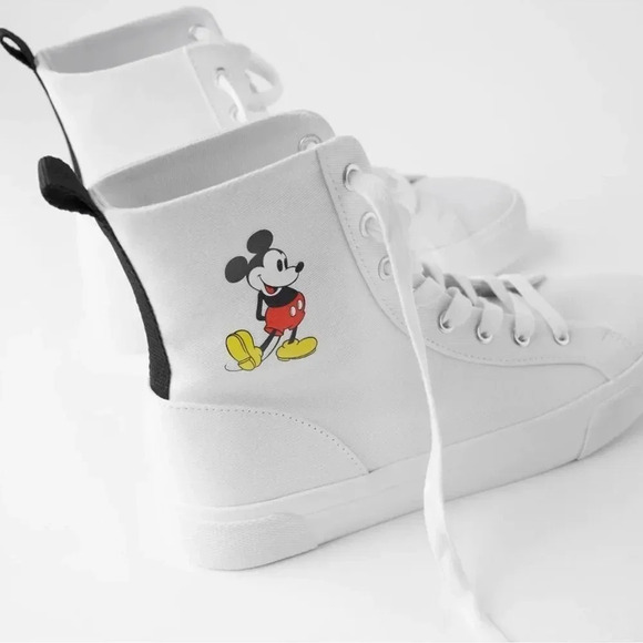 Zara Disney Mickey Mouse High Top Canvas Sneakers In Pristine Condition 37 size - Picture 7 of 8